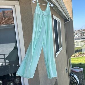 Vintage Mint Green sleep gown Jumpsuit gorgeous empire waist flowy